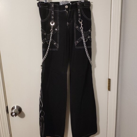 Size 0 - Black w/ White Stitching Tripp NYC Pants - Picture 1 of 4